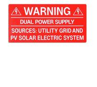 CDXHOME 50 PV Solar Warning Labels,Warning Dual Power Supply Sources Stickers for Utility Grid and PV Solar Electric System,4" X 2"