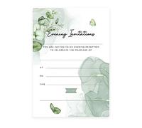 CDXHOME 50PCS Eucalyptus Evening Invitations | Modern Minimalist Design | Greenery & Floral Elements | Perfect for Friends & Family | Envelopes Included | 125 x 178 mm Size