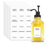 cdxhome 84 Coffee Syrup Labels for Caramel,Vanilla,Chocolate,Waterproof Stickers For Coffee Syrup Bottle & Dispenser,Coffee Bar Accessories Organization(White)