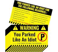 CDXHOME Bad Parking Cards - 100Pcs You Parked Like an Idiot Cards -Funny Parking Violation Tickets with Multi Violation Reasons (3.5 x 2 Inches), Yellow,Black