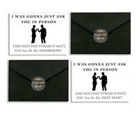 CDXHOME Groomsmen Proposal Cards 12 Pack with Envelopes - I Was Gonna Just Ask You in Person, 5x7 Inch Black Cardstock Will You Be My Groomsman Best Man Cards, Black Envelopes & Seal Stickers