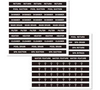 CDXHOME Swimming Pool Equipment Identification Labels - 20PCS Heavy Duty UV-Resistant Waterproof Labels for Swimming Pool, Plumbing, & Piping Parts, Pool Maintenance Labels