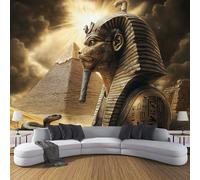 CDXNORA 3D Brown Photo Wallpaper,Retro Print Silk Wall Mural Decoration Poster Picture Design Modern 150×105cm (W x H) Ancient Egyptian Pharaoh Mural for Living Room Kids Bedroom