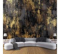 CDXNORA 3D Effect Photo Wallpaper Abstract 150×105cm Mural Panoramic Wall Tapestry Gold Foil Texture Large Panoramic Photo Wallpaper Mural Bedroom Eco-Friendly Decoration,Grey