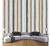 CDXNORA 3D Effect Photo Wallpaper Art 350×256cm Mural Panoramic Wall Tapestry Vertical Stripes Large Panoramic Photo Wallpaper Mural Bedroom Eco-Friendly Decoration,Brown