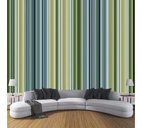 CDXNORA 3D Effect Photo Wallpaper Simple 350×256cm Mural Panoramic Wall Tapestry Vertical Stripes Large Panoramic Photo Wallpaper Mural Bedroom Eco-Friendly Decoration,Sage Green