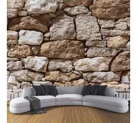 CDXNORA 3D Modern Wallpaper Murals,Brown Murals, Stone Wall Texture Wallpaper for Bedroom Living Room Decor 400×280cm Artwork Background Wall Stickers (Not Self-Adhesive)
