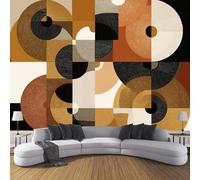 CDXNORA Abstract Geometry Silk Wallpaper Murals, Brown Bedroom Wallpaper, Geometric Shapes Wall Paper for Living Room, Not Self Adhesive Wall Paper, Large Mural & Room Decor 350×256cm