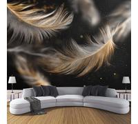 CDXNORA AbstractPhoto Wallpaper 400×280cm - Dark Brown Wall Mural Deco Premium Silk Brown Feathers Print Wallpaper for Living Room - Home Decoration Bedroom Kitchen Wall Paper