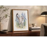 CDXNORA Cat Iris Canvas Wall Art, Watercolor Animals Unframed Canvas Decorative Paintings, Light Blue Wall Art Poster Artwork for Living Room Hallway or Stairs Walls Decor 12x16in