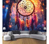 CDXNORA Fantasy Art Panoramic Wallpaper Mural, 150×105cm Wall Poster Beautiful Dream Catcher Photo Wallpaper 3D Effect,Blue Orange Silk Mural - Poster Decoration for Bedroom Living Room Corridor