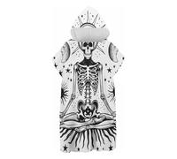 CDXNORA Fear Changing Robe, Star Skull Hooded Towel Poncho For Swimming Pool, Beach, Surfing, Dive, Quick Dry Lightweight Towelling Poncho, Suitable For Adults Women Men