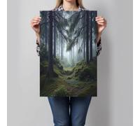 CDXNORA Forest Trees Moss Canvas Wall Art, Realistic Tranquil Unframed Canvas Decorative Paintings, Green Wall Art Poster Artwork for Living Room Hallway or Stairs Walls Decor 24X36in