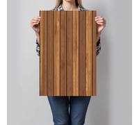 CDXNORA Frameless Brown Canvas Wall Art, 1 Pieces Waterproof Vertical Planks Texture Walls Decoration, Realism Nature Canvas Wall Art for Living Room Bedroom Bathroom Hallway 20X28in