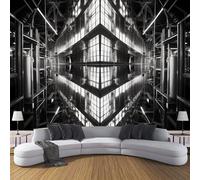 CDXNORA Modern Architecture Silk Mural Wallpaper, 350×256cm Elevator In The Building Bedrooms Murals, Black Wall Mural 3D Effect Art Poster Decor Wall Decoration Paper Poster for Living Room