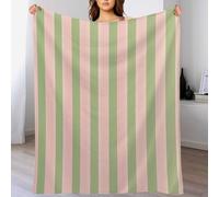 CDXNORA Modern Geometry Blanket 130x150 cm, Simple Vertical Stripes Printed Super Soft Throw Blanket, Lightweight Fluffy Flannel Pink Blankets, for Bedding Chair Sofa Home Office Travel