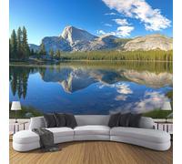 CDXNORA Natural Beauty 3D Effect Photo Wallpaper 350×256cm Park Lake Mural Panoramic Wall Blue-Green Large Panoramic Photo Wallpaper for Living Room, Bedroom, Office and Kids Room