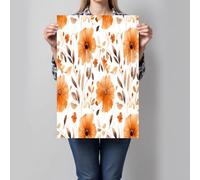 CDXNORA Orange Color Canvas Wall Art - Flowers Branches Leaves Painting on Canvas Prints Poster, Watercolor Flowers Wall Decor for Bedroom Living Room Hallway or Entryway Home Decoration, 36x48in
