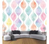 CDXNORA Photo Wallpaper Colorful 350×256cm Watercolor Texture Silk Wall Mural Decoration Colorful Leaves Diamond Mountain Print Poster Picture Design Modern Living Room Kitchen Bedroom Wall Mural