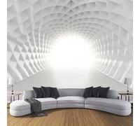 CDXNORA Photo Wallpaper White 250×175cm Abstract Waterproof Silk Wall Mural Triangle Geometry Print Decoration for Bedroom Living Room Kitchen TV (Not Self-Adhesive)