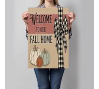 CDXNORA Pumpkin Bow Canvas Wall Art 20X28in, Unframed Country Cottage Style Wall Decor Artwork Poster, Black Canvas Prints, for Bedroom Living Room Bathroom Home Decoration, No Frame