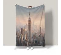 CDXNORA Realistic Style Throw Blanket, Super Soft Warm Flannel Architecture Urban Landscape Print Blanket for Kids Adults, Versatile Brown Blankets for Home Bedroom Sleepovers & Camping 220x240 cm