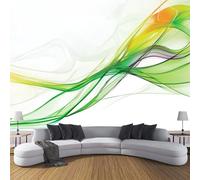 CDXNORA Rendering Style Silk Wall Murals Wallpaper,Transparent Smoke Wall Mural Decorative Wallpapers for Living Room TV Bedroom,350×256cm (W x H) Green Art Photo Wallpaper 3D Effect
