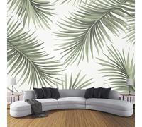 CDXNORA Silk Wall Mural Tropical Plants Photo Wallpaper 300×210cm (WxH),Green Palm Leaves Photo Mural Decor for Living Room, Bedroom, Office and Kids Room, Easy to Install, Green