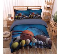 CDXNORA Still Life Realism Duvet Cover Double | Sports Equipment Printed Reversible Bedding Set, Easy Care Quilt Cover With 2 Pillowcases, 200x200cm
