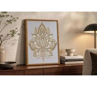 CDXNORA Unframed Lotus Mandala Canvas Wall Art Poster, Waterproof Spirituality Decorative Arts Print Wall Decoration Pictures, for Living Room Bedroom Kitchen Gold Walls Prints Decor 36x48in