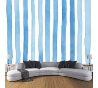 CDXNORA Watercolor Mural Wallpaper Blue Stripes Non-Woven Wall Mural Decoration Poster Picture Photo Wallpaper 300×210cm Blue Paper for Home Living Room Kids Bedroom Kitchen