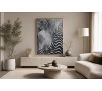CDXNORA Wavy Lines Canvas Wall Art - Grey Canvas Print Artwork Three-Dimensional Minimalist Background Wall Decor, for Bedroom Living Room kitchen Hallway Bathroom Office 16X24in