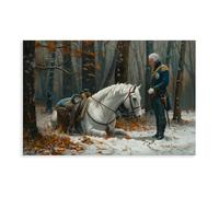 CDXPAM George Washington And His Horse Canvas Poster Wall Art Decor Print Picture Paintings for Living Room Bedroom Decoration Unframe 16x24inch