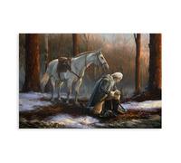 CDXPAM George Washington Praying on The Snow In Forge Valley Canvas Poster Bedroom Decor Sports Landscape Office Room Decor Gift Unframe 12x18inch