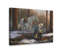 CDXPAM George Washington Praying on The Snow In Forge Valley Canvas Poster Wall Art Decor Print Picture Paintings for Living Room Bedroom Decoration Frame 24x36inch