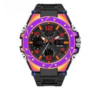 CdyBox Men Tactical Watch Waterproof Military Sport Work Digital Analog Wrist Multi Electronic Watch, Purple, Modern