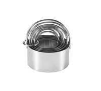 cdymrl 5 Pcs Biscuit Cutter with Handle - Stainless Steel Round Circle Donut Cutter Cookie Cutter Baking Molds 5 Sizes