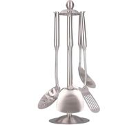 cdymrl All-Metal 15" Kitchen Utensil Set-18/10 Stainless Steel Cooking Tools with Countertop Rotating Holder Stand Included