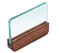 cdymrl Glass Slicker for Burnishing Leather with Walnut Handle Glass Leather Edge Burnisher Block Smoothing Tool