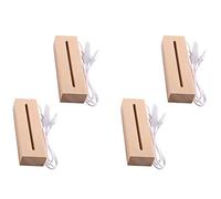 cdymrl Wooden Rectangle Light Base, LED Display Pedestal Lamp Stand for Acrylic, Crystal, Resin Art, Brown Wood