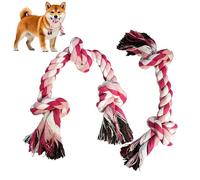 Cdyzqikm 2-Pack Dog Rope Toy Durable Cotton Dog Chew Toys for Aggressive Chewers Interactive Tug of War and Teeth Cleaning for Small to Medium Breed Pets(Pink, Medium)