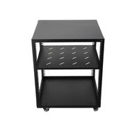 CDZHLTG 12U Open Frame Server Rack, 19in Network Rack with Wheels, 4-Post Mobile Rolling Rack for Computer/AV/Data/IT Equipment, Open Frame Rack for Servers & AV Gear