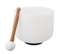 CDZHLTG 432 Hz G Note Crystal Singing Bowl 8 Inch Root Chakra Singing Bowl Crystal Bowl Frosted Quartz For Sound Healing and Therapy Meditation, White