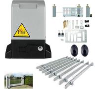 CDZHLTG Electric Sliding Gate Opener Kit 800KG 370W Automatic Sliding Garage Gate Opener with 2 Remote Controls Garage Door Opener, Rack Driven Security Gate Operator with 2 Infrared Sensors, 4m Racks