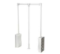 CDZHLTG Pull Down Wardrobe Rail Lift, Clothes Hanging Rail For Wardrobe, 20KG Capacity, Soft Close, Adjustable Width 510-660mm Silver