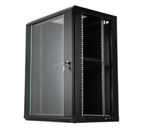 CDZHLTG Server Rack Data Cabinet - 15U Wall Mount Server Cabinet, 450mm Deep 19 Inch Network Cabinet with Rack Shelf, Computer Storage Rack for Home, Office, Server Room Computer Equipment, Glass Door