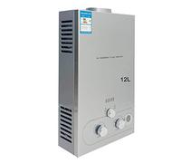 CDZHLTG Tankless Propane Gas Water Heater, 6L-18L Portable Instant Hot Water Heater LED Display Propane Water Heater Instant On-Demand Boiler with Shower Head Kit for Kitchen Home Camping,(12L,Silver)