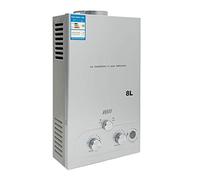 CDZHLTG Tankless Propane Gas Water Heater, 6L-18L Portable Instant Hot Water Heater LED Display Propane Water Heater Instant On-Demand Boiler with Shower Head Kit for Kitchen Home Camping, (8L, Gray)