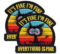 CDzyzh 2Pcs It's Fine I'm Fine Everything is Fine Funny Patches,Military Tactical Morale Embroidered Cute Patch with Hook and Loop Fastener for Cap Bag Backpack Army Vest Helmet Jacket Hat Uniform