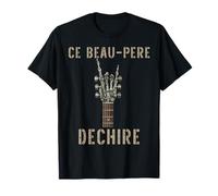 Ce Beau-Pere Dechire Squelette Gothique Rocker Guitare T-Shirt